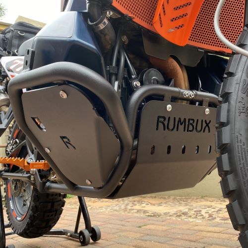 ESP KTM790 Adv S, Adv R & KTM890 Adv R -(2019  Models Onwards)- Engine bars with integrated skid plate, tank protection side plates and engine stiffener bracket. Color: Ferro1 black (1236) NB-Without lugs for Upper bars