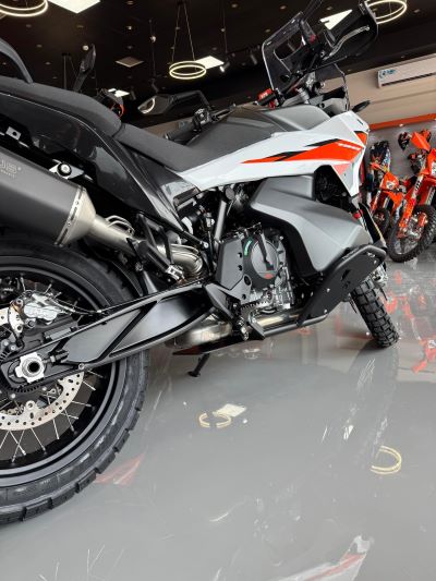ESP KTM790 Adv S, Adv R & KTM890 Adv R -(2019  Models Onwards)- Engine bars with integrated skid plate, tank protection side plates and engine stiffener bracket. Color: Ferro1 black (1236) NB-Without lugs for Upper bars