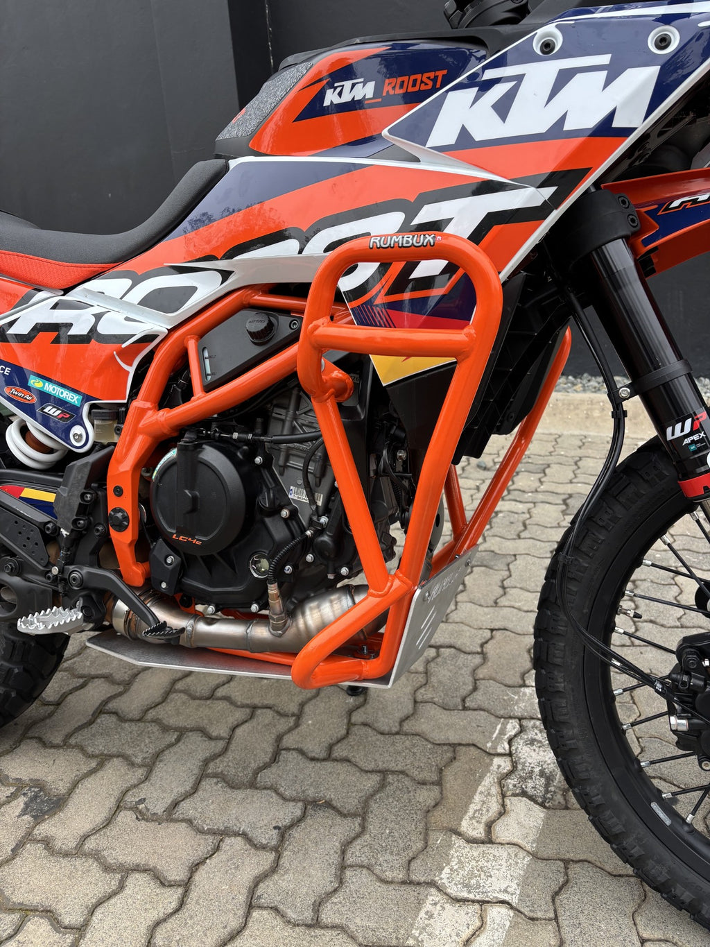 SKU 10-274 Rumbux protection crash bars: MSE KTM390 Adventure R (2025 Onwards) Upper & Engine crash bars with integrated skid plate