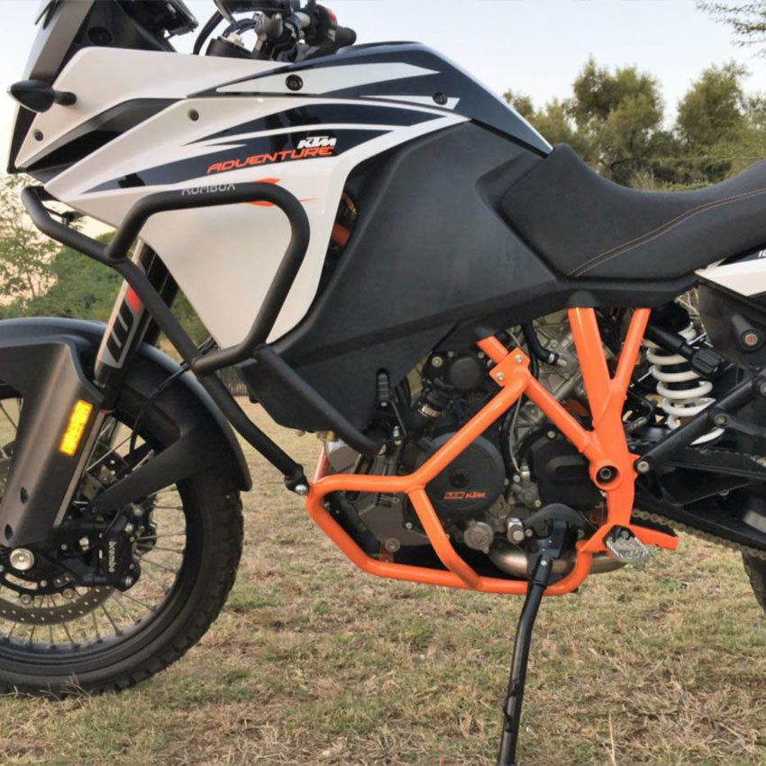 Rumbux FSE protection bars- Ferro up & Orange eng bar: KTM1050, 1190 Adv & R (2013 - 2017) & 1090 Adv & R (2017 Onw)